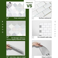 Azulejos Adhesivos Arabescos Gruesos Tonos Claros Para Pared De Lujo Pro