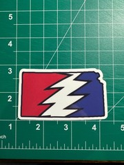 Kansas Stealie – Grateful Dead – Laminated Vinyl Sticker 2″x3″