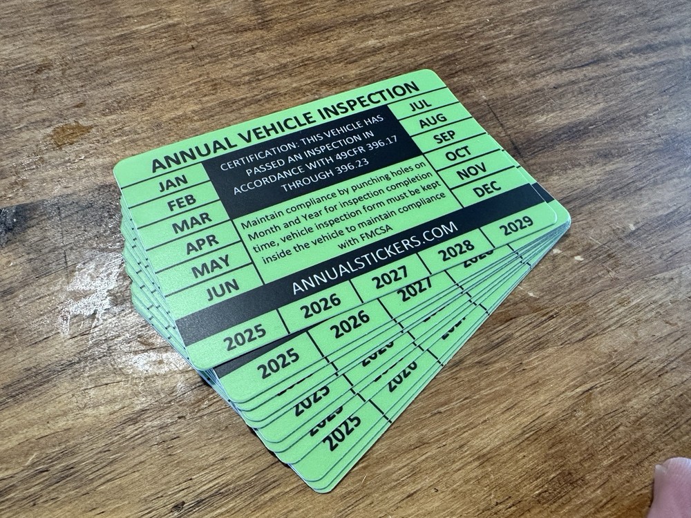 10 Pack Annual Vehicle Inspection Decal Sticker Trucks Trailers Semi Dot green
