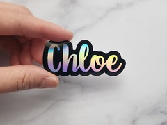 Holographic Outlined Vinyl Custom Name Decal Sticker for bottles Tumblres Cars