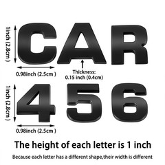 Lamoutor 43Pcs Car Emblem Letters Small size (height 1.1 inches), B-Black