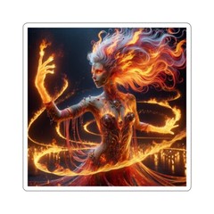 Sticker Elemental Flame Dancer Hyper-Realistic Art 2×2 3×3 4×4 6×6