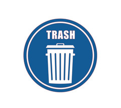 Trash Sticker Symbol Sign PICK SIZE Vinyl Decal Bin Waste Landfill Garbage Can