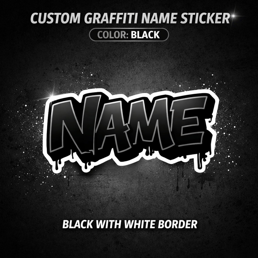 Custom Name Sticker Graffiti Personalized Decal Any Name Car Laptop