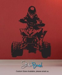 Racing Quad Bike Wall Decal. 4 Wheeler. Xtreme Sports. #JH241