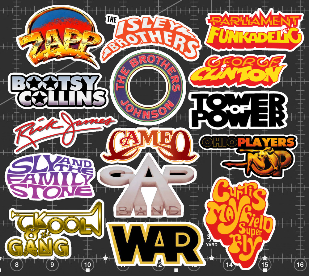 15 Funk Band Logo Stickers -Clear, Holographic, or White – Parliament Funkadelic