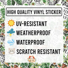 (5Pcs) Yes I Really Do Need All of These Plants Sticker Botanical Lover Decal Wa