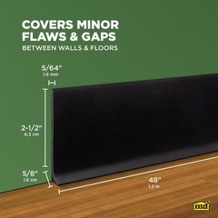 S 75598 21/2 In. X 48 In. Black Vinyl Wall Base
