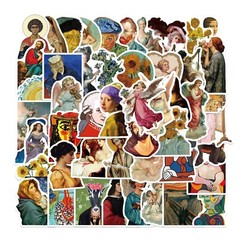 150pcs Famous Painting Vinyl Stickers, Artist Monet Van Gogh,0012345