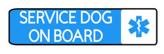 SERVICE DOG ON BOARD WATERPROOF VINYL RECTANGLE STICKER