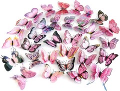 Whimsical 12PCS 3D Pink Butterfly Wall Decals – Transform Any Room Effortlessly