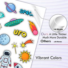 Bulk 100 Printable Vinyl Sticker Paper Glossy White Waterproof Inkjet Laser