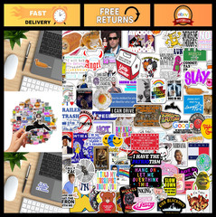 100pcs Funny Viral Stickers for Teens & Adults – Laptop, Water Bottle, Gift Idea
