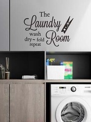 Slogan Graphic Wall Sticker Laundry Room Art Wall Stickers Vinyl Removable