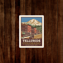 Vintage Telluride Colorado sticker – Retro Ski Resort Travel Art Print Decor 187
