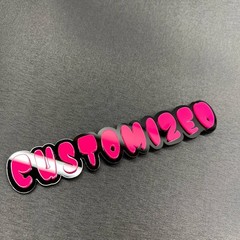1X Custom Graffiti Font Acrylic Emblem Multicolor Personalized Car text Badge