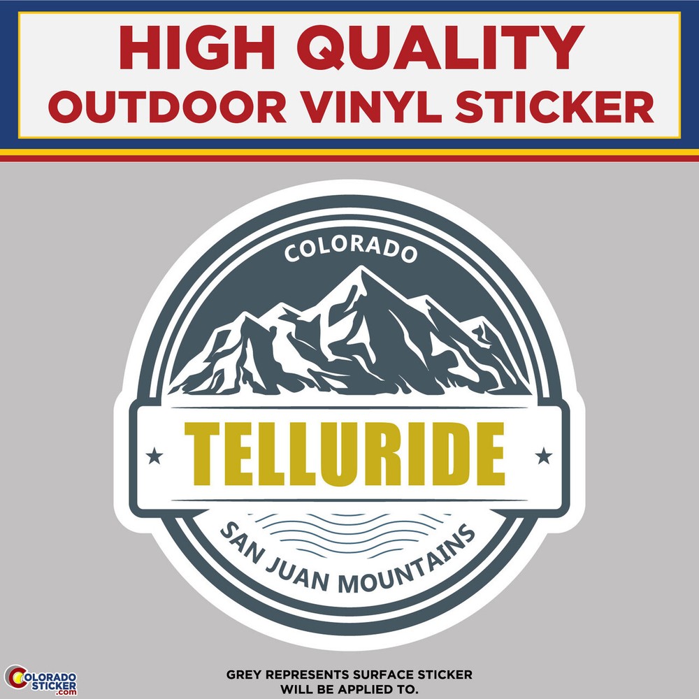 Telluride Colorado San Juan Mountains, High Quality Vinyl Stickers
