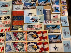 Patriotic Sticker Lot – Charity Organizations – 140 Count – Various Sizes