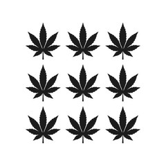 Small Cannabis Marijuana leaf Decal Weed THC 420 Sticker Set of 9