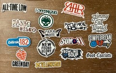 15 Pop Punk Band Logo Sticker Pack – Clear, Holographic, or White – Blink 182