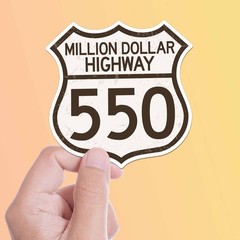 Colorado Million Dollar Highway 550 Sign Sticker – Rocky Mtn Decal for Laptop