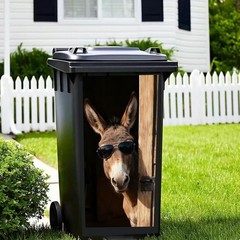 Animal Trash Can Decal Sticker Large Bin Decor DIY Removable Vinyl Waste Bin New