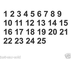 Storage Unit Location Numbers 1-25 Vinyl Sticker Decals – Select Color & Size