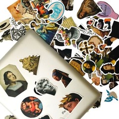 150pcs Famous Painting Vinyl Stickers, Artist Monet Van Gogh,0012345