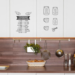 Kitchen Unit of Measurement Conversion Chart, Vinyl Measuring Conversion Decals