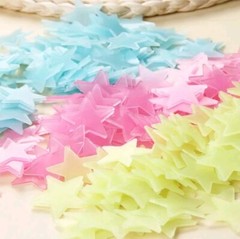 Multicolor 100 x 3D Wall Decor Ceiling Glow In The Dark Stars Kid Wall Stickers