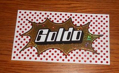 Goldo Large Sticker Rectangle 1998 Promo Sparkly 7×4 To All the Lovely Ladies