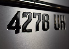 Boat Registration Numbers 3D Domed Raised Decals Black Chrome Trim Marine Grade