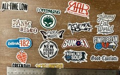 15 Pop Punk Band Logo Sticker Pack – Clear, Holographic, or White – Blink 182
