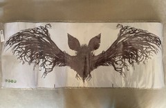 Scary Bat Vinyl Window Cling Decal 28 In x 10 In NEW See Pictures