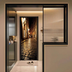 3D Alley at Night Wallpaper Murals – Self Adhesive Vinyl Removable Art Door Deca