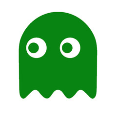 PAC MAN GHOST, SET OF FIVE, DOTS INCLUDED Decal Sticker for Car, Laptop