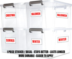 Organization Storage Bin Tub Stickers Label Decals 4each – Home Office Holiday