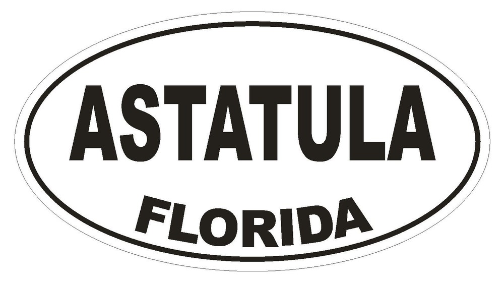 Astatula Florida Oval Bumper Sticker or Helmet Sticker D1365 Euro Oval