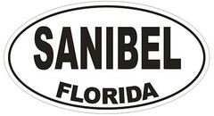 Sanibel Florida Oval Bumper Sticker or Helmet Sticker D1592 Euro Oval