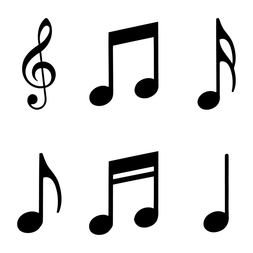 6 Small music notes Vinyl decals phone case laptop car stickers