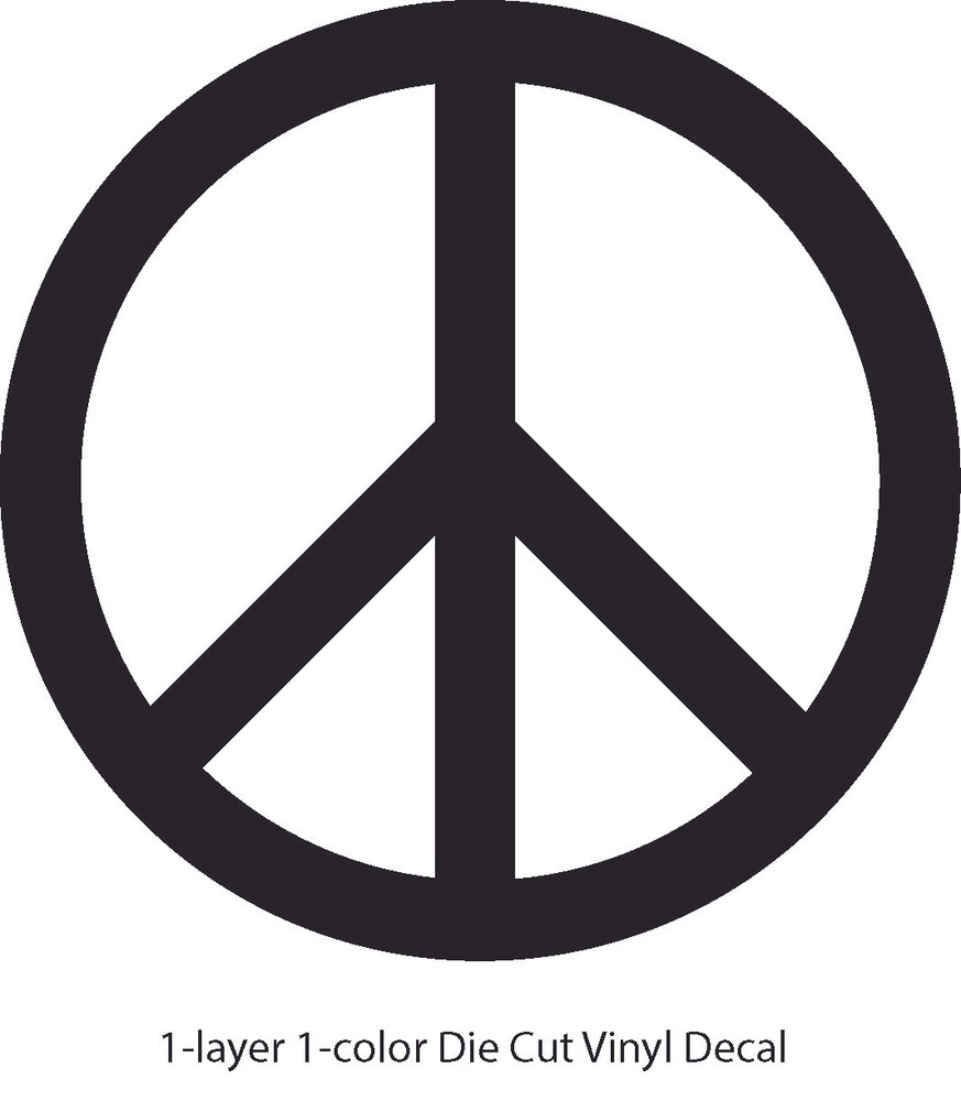 2″ – 24″ Peace Sign Die Cut Vinyl Decal Sticker – Made in USA Same Day Shipping