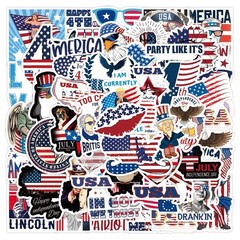 100Pcs American Flag USA Stickers Pack Waterproof Vinyl Decals for sticking