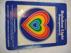 Illuminations Transparent Rainbow Heart Window Decal Multicolor Vintage