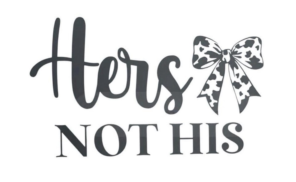HERS Not HIS Fun Die Cut Vinyl Decal Car Window Colors & Sizes