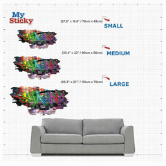 Personalized 3D Graffiti Name Wall Decal – Custom Art Vinyl Decor Sticker