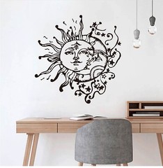 Sun Moon Stars Wall Stickers Celestial Home Decoration for Any Room Modern Bo…