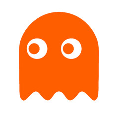 PAC MAN GHOST, SET OF FIVE, DOTS INCLUDED Decal Sticker for Car, Laptop