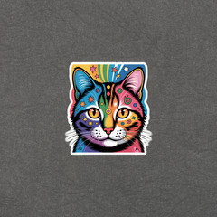 Colorful Cat Pop Art Vinyl Sticker Decal for Laptop, Water Bottle, or Phone #710