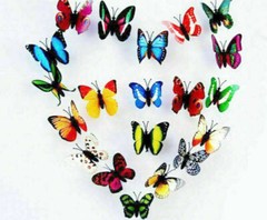 24pcs Multicolor Artificial Butterflies with Magnet Home Decorations Accessories