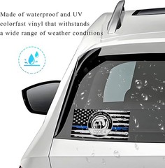 Thin Blue Line Sticker Code 4, Police Support Sticker American Flag